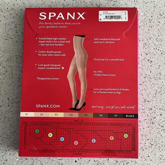 SPANX Firm Believer High Waisted Sheers Shade S1 Size E 20 Denier Leg 195-265lbs - Picture 2 of 9